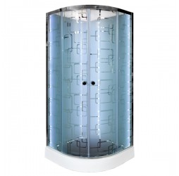 Душевая кабина Avacan EM1580NLED AVA 80x80 б/к, LED, стекла с узором, профиль хром