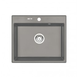 Deante Andante серый металлик - мойка 1 чаша, 600*520*197 мм + сифон SPACE SAVER