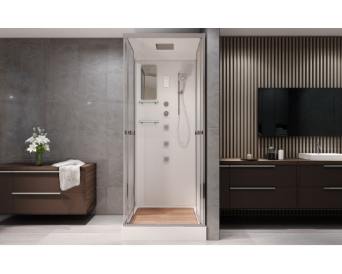 Душевая кабина AvaCan V8015 AVA 80x80 стекла прозрачные, профиль хром