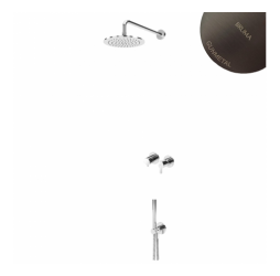 Душевой набор, скрытого монтажа, горизонтальный, с латунной душевой лейкой Ø300 мм, и ручным душем Elo Leaf 167 360 8MG Gunmetal