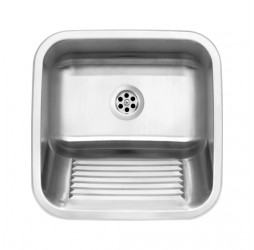 Deante сатин - мойка стальная хозяйственная, 450*450*200 мм + сифон