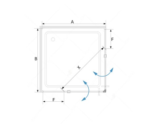 Душевой уголок RGW 80x80x200 SV-33 Квадрат/Хром/Прозрачное/6 мм 06323388-11