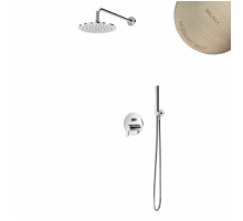 Душевой набор, скрытого монтажа, с латунной душевой лейкой Ø250 мм и ручным душем Elo Leaf 167 722 1MM Morning Mist