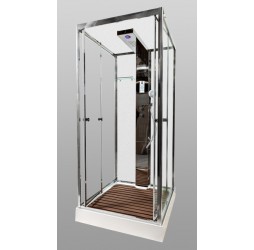 Душевая кабина Avacan Z111MTSTEAM AVA 100x100 с баней, стекла прозрачные/матовые, профиль хром