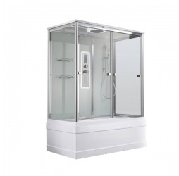 Душевая кабина Avacan V5016LED AVA 160x85 LED, стекла прозрачные, профиль хром