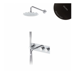 Душевая система термостатическая, скрытого монтажа, с стальной душевой лейкой Ø250 мм, и наливом на ванну - Elo 138 310 2NS Night sky