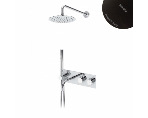 Душевая система термостатическая, скрытого монтажа, с стальной душевой лейкой Ø250 мм, и наливом на ванну - Elo 138 310 2NS Night sky