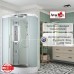 Душевая кабина AvaCan EM2912RLED AVA 120x90 левая, LED, стекла матовые, профиль хром