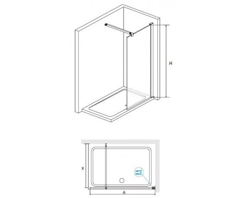 Душевая перегородка RGW WA-001 неподвижное Walk In cтекло Сатинат 10 мм  80*195  351000108-21