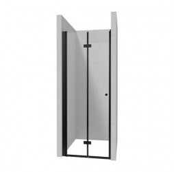 Deante Kerria Plus Nero Двери для ниши складные, стекло прозрачное, черный профиль, 80-100*200 см