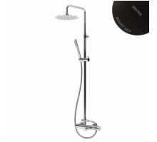 Душевая система с наливом на ванну и верхней лейкой из латуни Ø300 мм Leaf 167 283 1NS Night Sky