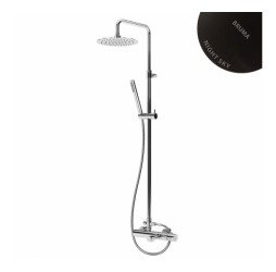 Душевая система с наливом на ванну и верхней лейкой из латуни Ø300 мм Leaf 167 283 1NS Night Sky