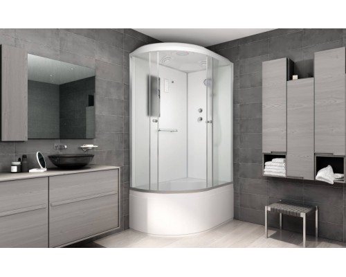 Душевая кабина AvaCan D512SREL AVA 120x90 с электрикой, правая, стекла матовые, профиль хром
