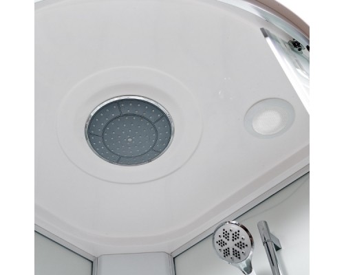 Душевая кабина AvaCan EM2710LED AVA 100x100 LED, стекла с узором, профиль хром