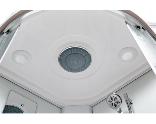 Душевая кабина AvaCan EM2710LED AVA 100x100 LED, стекла с узором, профиль хром