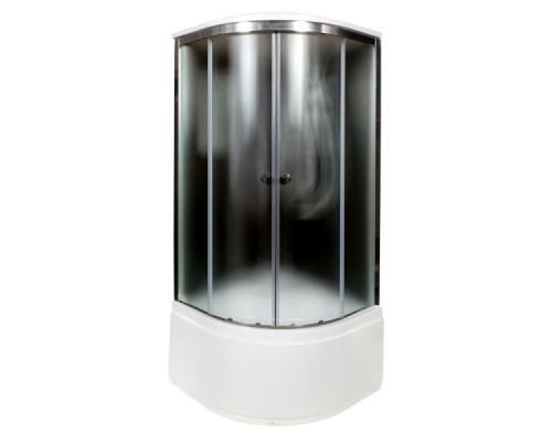 Душевая кабина AvaCan B10SELBLACK 98599, 100 x 100 см, с крышей, поддон высокий, стекло матовое, профиль хром