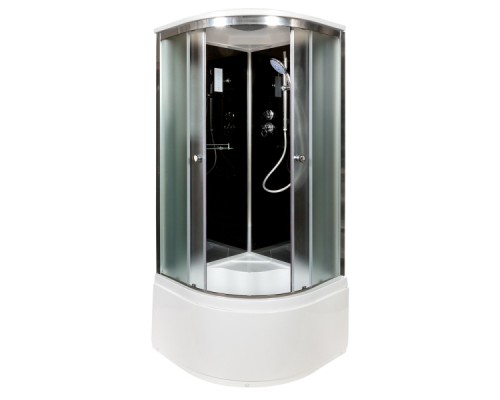 Душевая кабина AvaCan B10SELBLACK 98599, 100 x 100 см, с крышей, поддон высокий, стекло матовое, профиль хром