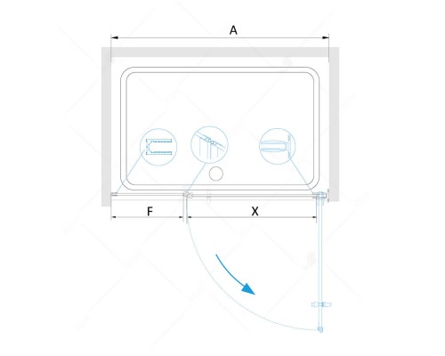 Распашная душевая дверь RGW HO-012-B 100*195 прозрачное стекло 8 мм 350601200-14