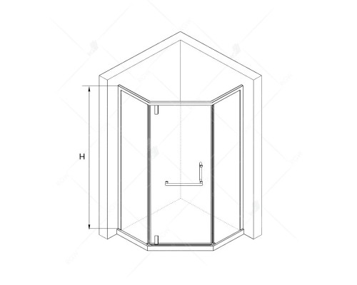 Душевой уголок, трапеция RGW HO-084-B Сатинат cтекло цвет профиля 8 мм 350608400-24