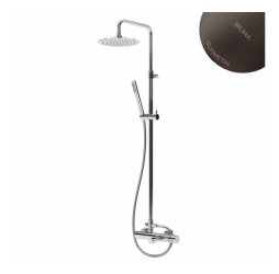 Душевая система с наливом на ванну и верхней лейкой из латуни Ø300 мм Leaf 167 283 1MG Gunmetal