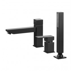 Deante Anemon Bis Nero Смеситель для ванны врезной на 3 отверстия, черный