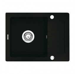Deante Zorba черный - мойка 1 чаша с крылом, 580*440*160 мм + сифон