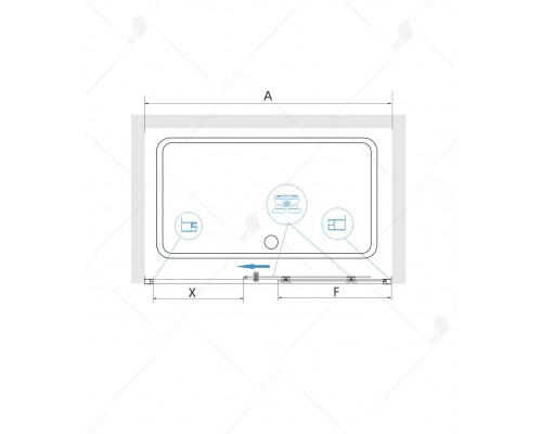 Раздвижная душевая дверь RGW CL-14-B 140*185 прозрачное стекло 5 мм 32091414-14