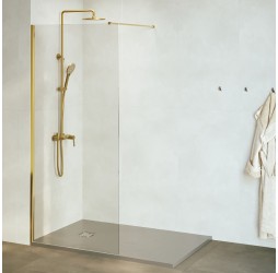 Душевую перегородку RGW WA-010G неподвижное Walk In cтекло прозрачное, 8 мм 100*195 золото