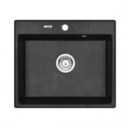 Deante Andante графитовый - мойка 1 чаша, 600*520*197 мм + сифон SPACE SAVER
