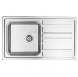 Deante Virgo сатин - мойка стальная 1 чаша с крылом, 800*500*205 мм + сифон