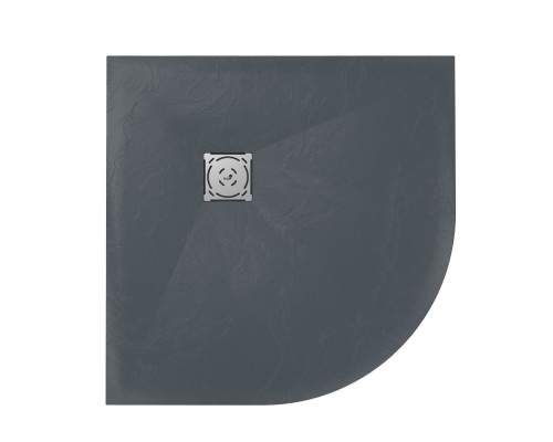 Душевой поддон полукруглый RGW ST/R-G графит \ серый искусственный камень cерия Stone Tray (100*100*3) 16153100-02