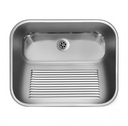 Deante сатин - мойка стальная хозяйственная, 533*433*220 мм + сифон