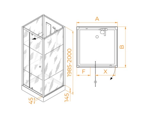 Душевая кабина RGW AN-207 Frost Line 90x90см, цвет профиля белый, стекло 5 мм 411320799-95