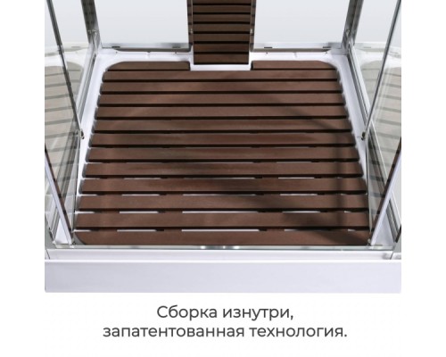 Душевая кабина AvaCan Z1910LED AVA 100x100 LED, стекла прозрачные, профиль хром
