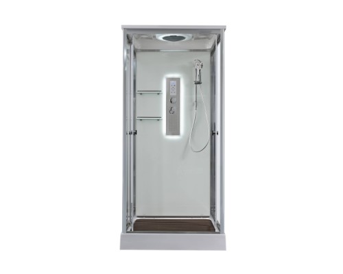 Душевая кабина AvaCan V2010LED AVA 100x100 LED, стекла прозрачные, профиль хром