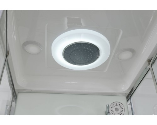 Душевая кабина AvaCan V2010LED AVA 100x100 LED, стекла прозрачные, профиль хром
