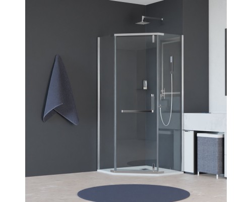 Душевой уголок, трапеция RGW HO-081 прозрачное cтекло цвет профиля 8 мм 350608199-11