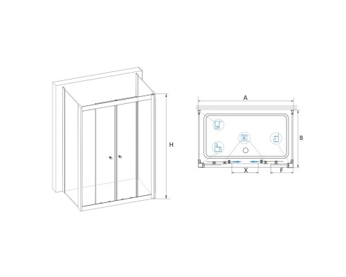 Душевой уголок RGW CL-43 P (CL-10 + 2Z-12)
