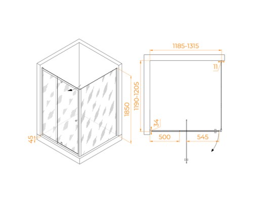 Душевой уголок RGW PA-32 (PA-02 + Z-050-1)