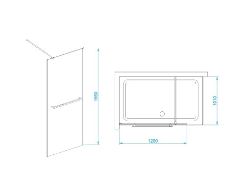 Душевая перегородка RGW WA-040 неподвижное Walk In cтекло прозрачное, 8 мм 120*195 xром 35104012-11