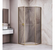 Душевой уголок RGW SV-82Gb "L" 90x90 33328299-36L стекло тонированное 8мм, профиль  золото BRUSH