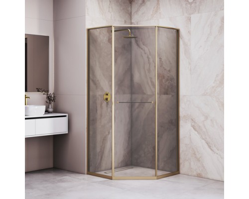 Душевой уголок RGW SV-82Gb "L" 90x90 33328299-36L стекло тонированное 8мм, профиль  золото BRUSH