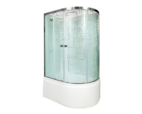 Душевая кабина AvaCan EM5012LN AVA 120x90 без крыши, левая, стекла с рисунком, профиль хром