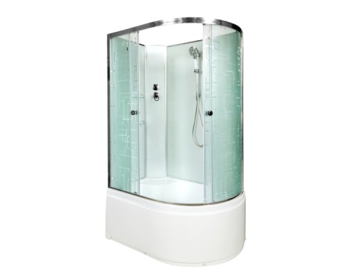 Душевая кабина AvaCan EM5012LN AVA 120x90 без крыши, левая, стекла с рисунком, профиль хром