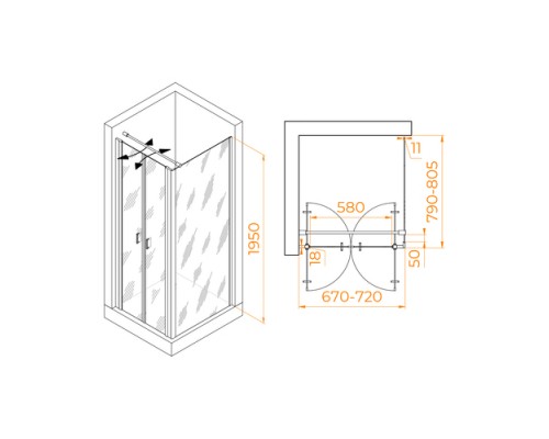 Душевой уголок RGW Passage PA-144 70х80 060814478-011