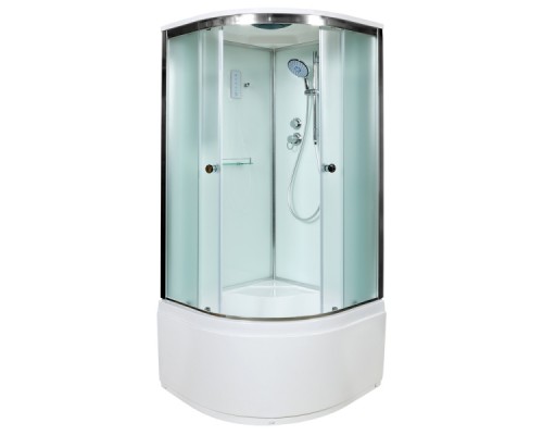 Душевая кабина AvaCan D511SEL AVA 110x110 с электрикой, стекла матовые, профиль хром