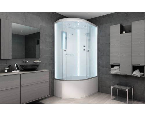 Душевая кабина AvaCan D120SRLED AVA 120x80 LED, правая, стекла матовые, профиль хром