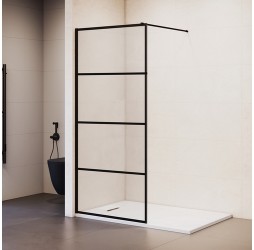 Душевую перегородку RGW WA-019B неподвижное Walk In cтекло прозрачное(шелкография), 8 мм 100*200 профиль черный
