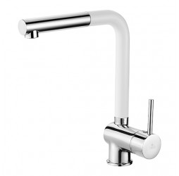 Deante Aster Смеситель для мойки с выдвижным изливом, хром/белый