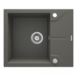 Deante Andante антрацит - мойка 1 чаша с крылом, 590*490*180 мм + сифон SPACE SAVER